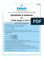 NTSE 2019-20 Assam Questions & Answers