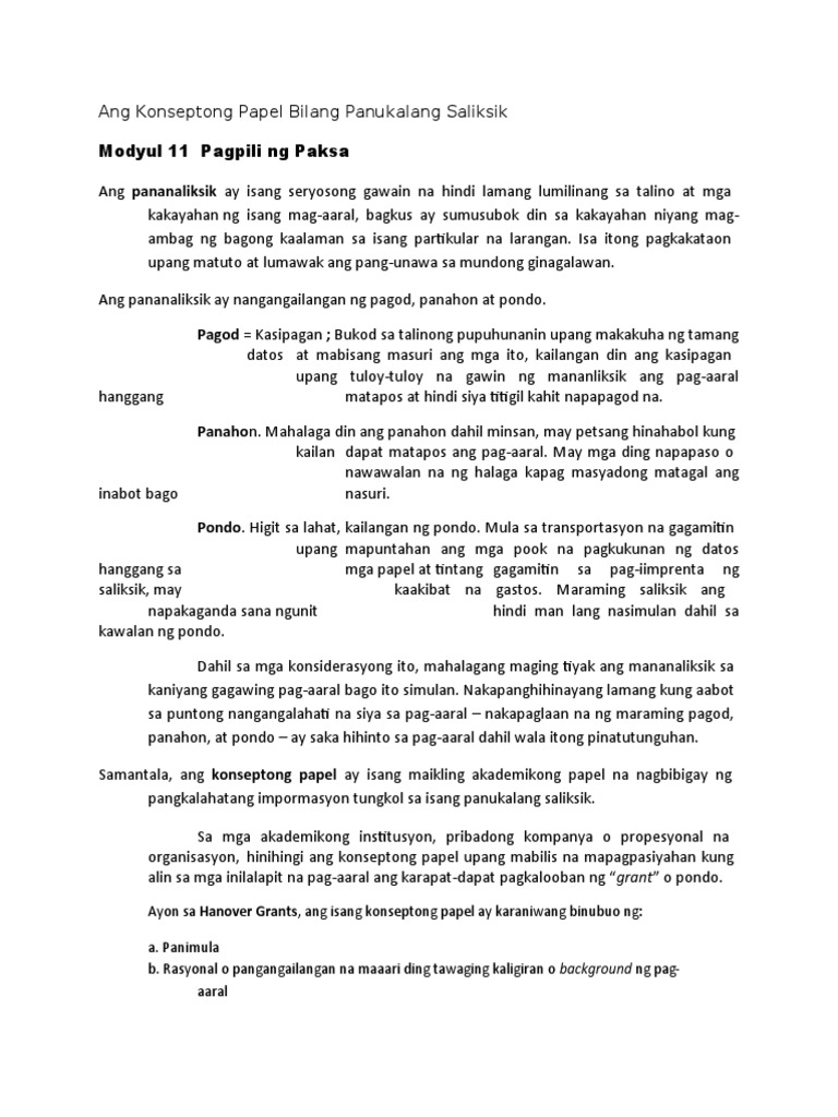 Modyul 11 14 Pagbasa Pdf