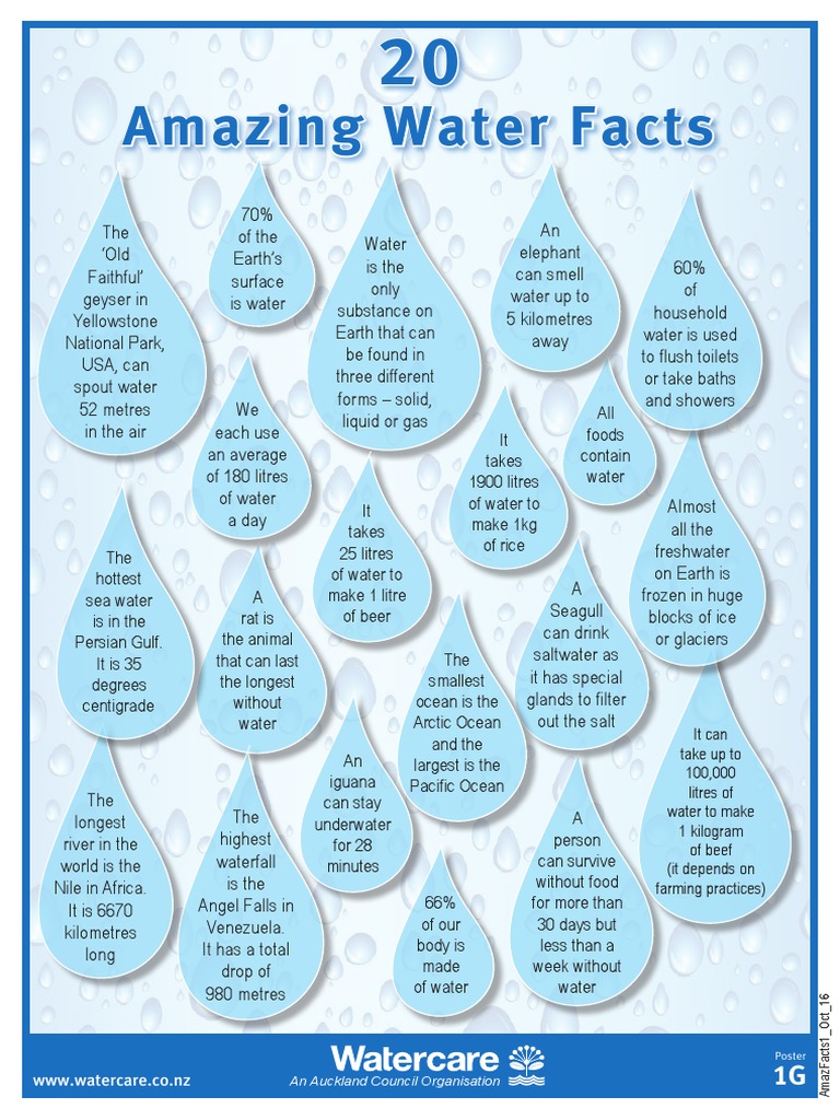 20 Amazing Water Facts PDF Oceans Water