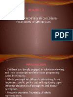 Research:2: Racial Streotypes in Childern'S Television Commercials