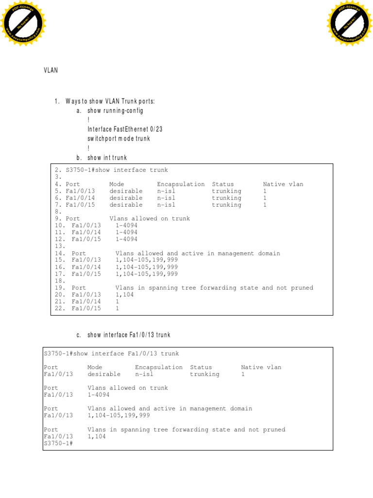 Understanding Switchport Nonegotiate | PDF | Networking Standards ...