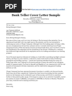 Bank Teller Cover Letter Sample MSWord Download