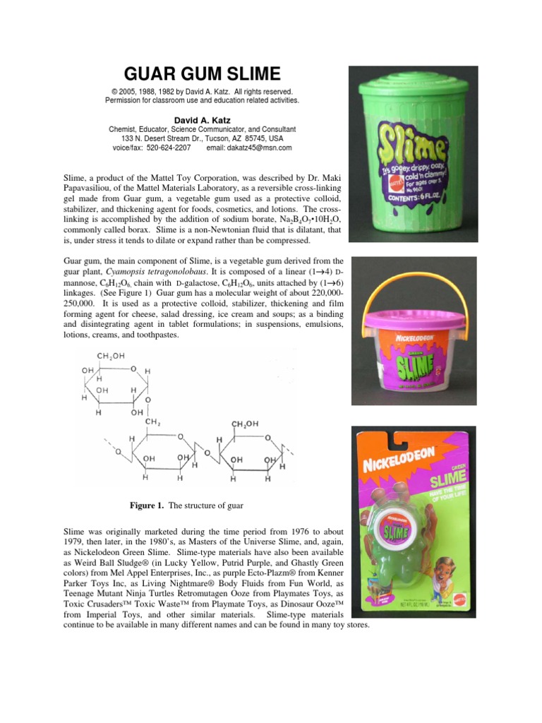 Guar Gum Slime PDF Chemistry Nature