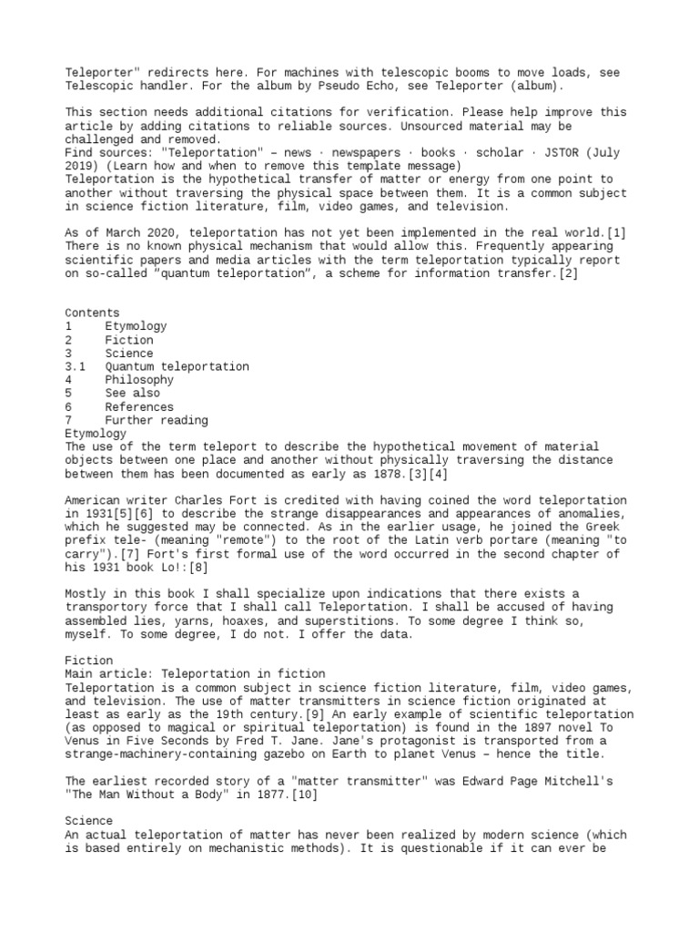 HOW WOULD TELEPORTATION WORK IN THEORY intelligence overview