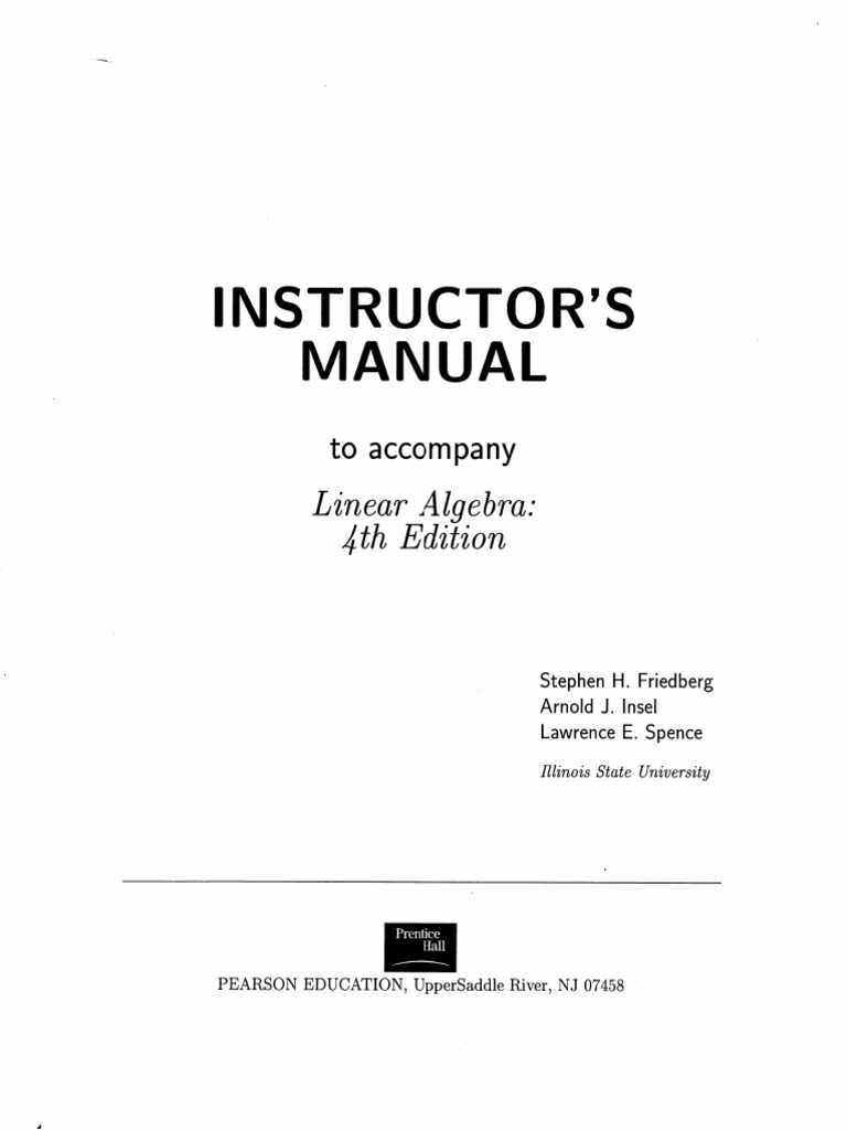 Linear algebra friedberg 4th ed solutions manual pdf pdf