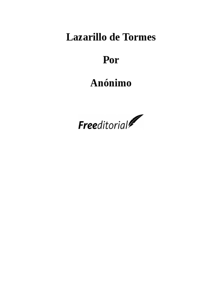Lazarillo de Tormes PDF | PDF | Oración | Vino