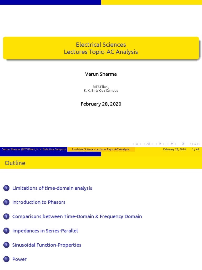 Ac Analysis Pdf Electrical Impedance Electrical Circuits