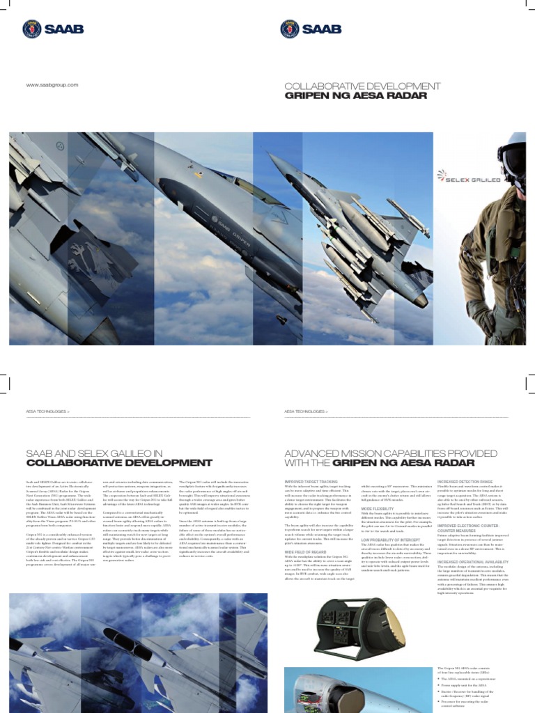 Gripen NG AESA Radar PDF Radar Aviation