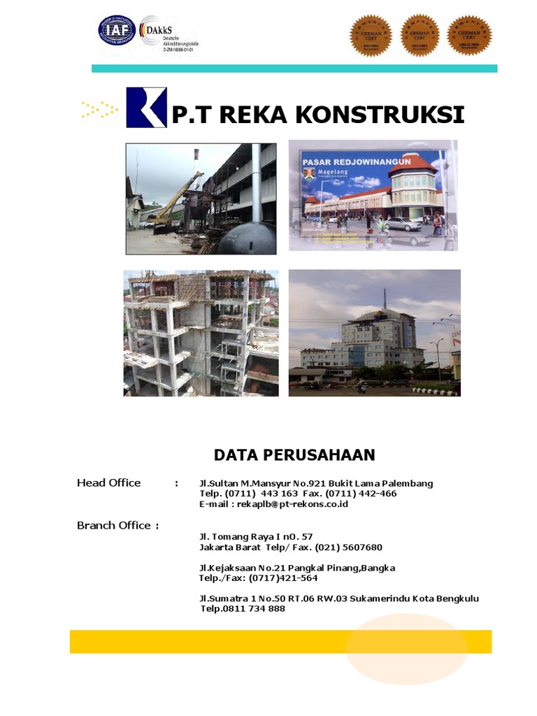 Company Profile Pt. Reka Konstruksi PDF | PDF