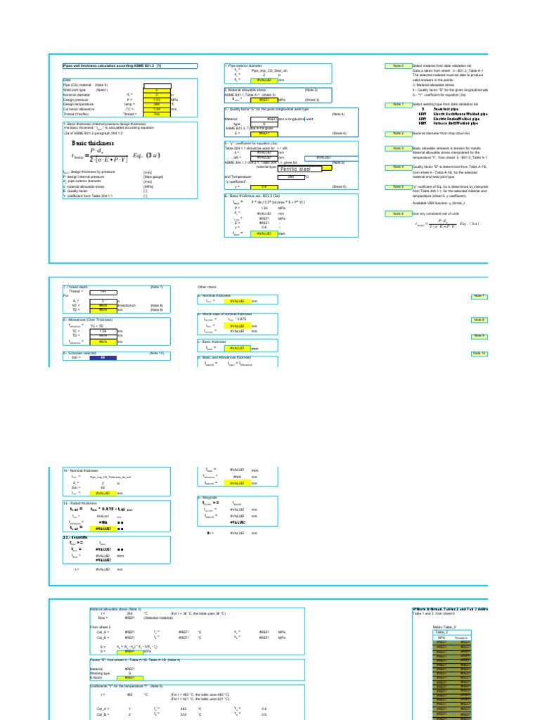 ASME B31.3 Pipe Wall Thickness Guide | PDF | Pipe (Fluid Conveyance ...