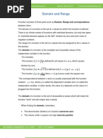 Math Worksheet-Domain and Range