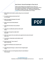 Printed Quiz Secondary Schools General Knowledge For Class Use PDF