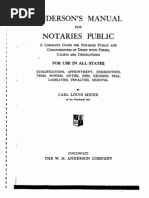 Anderson's Manual For Notaries Public - A Complete Guide For Notaries Public and Commissioners of Deeds With Forms ...