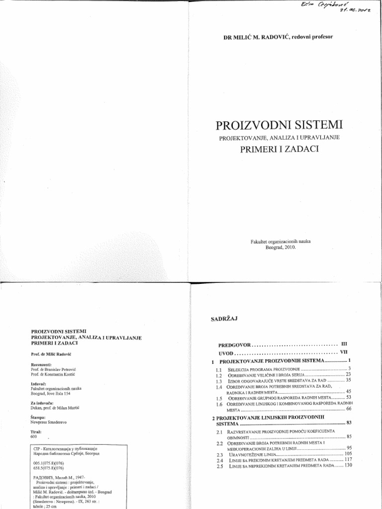 Proizvodni Sistemi PDF PDF bilde