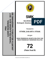 Soal Pra UN Matematika SMK AKP Paket B (72) 2018