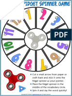Numbers Vocabulary Esl Printable Fidget Spinner Game For Kids