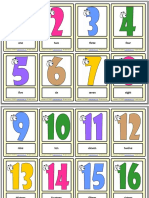 Numbers Vocabulary Esl Printable Learning Cards For Kids