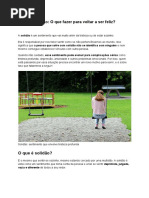 Solidão - O que fazer para voltar a ser feliz