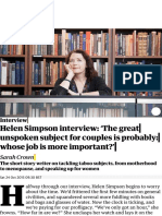 Helen Simpson Interview: The Great Unspoken Subject For Couples Is Probably: Whose Job Is More Impo