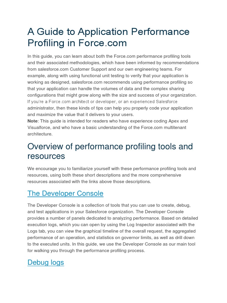 Performance Profiling in Salesforce PDF