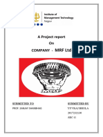 MRF Project Report on Company Profile and Financial Analysis