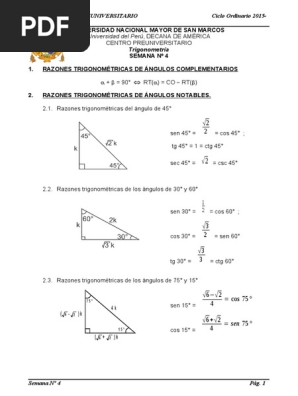 Teoria Semana 4 15 2 Pdf Triangulo Trigonometria
