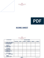 SCORING SHEET - Minute To Win It