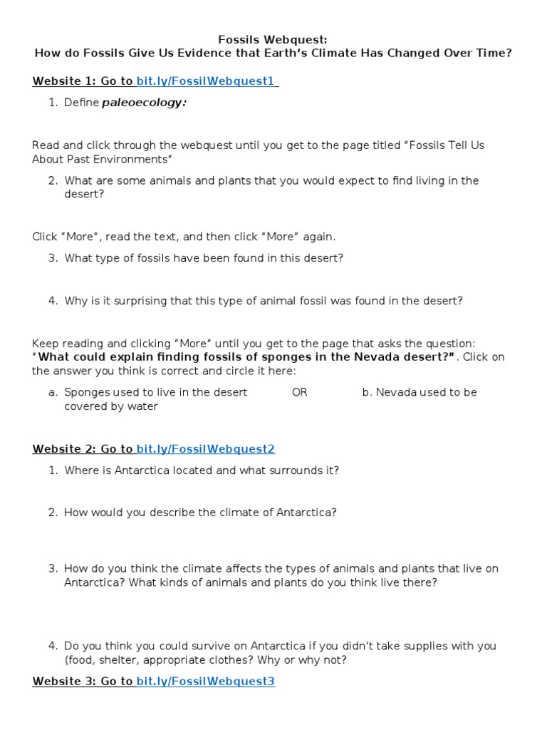 Distance Fossils quest 1 PDF