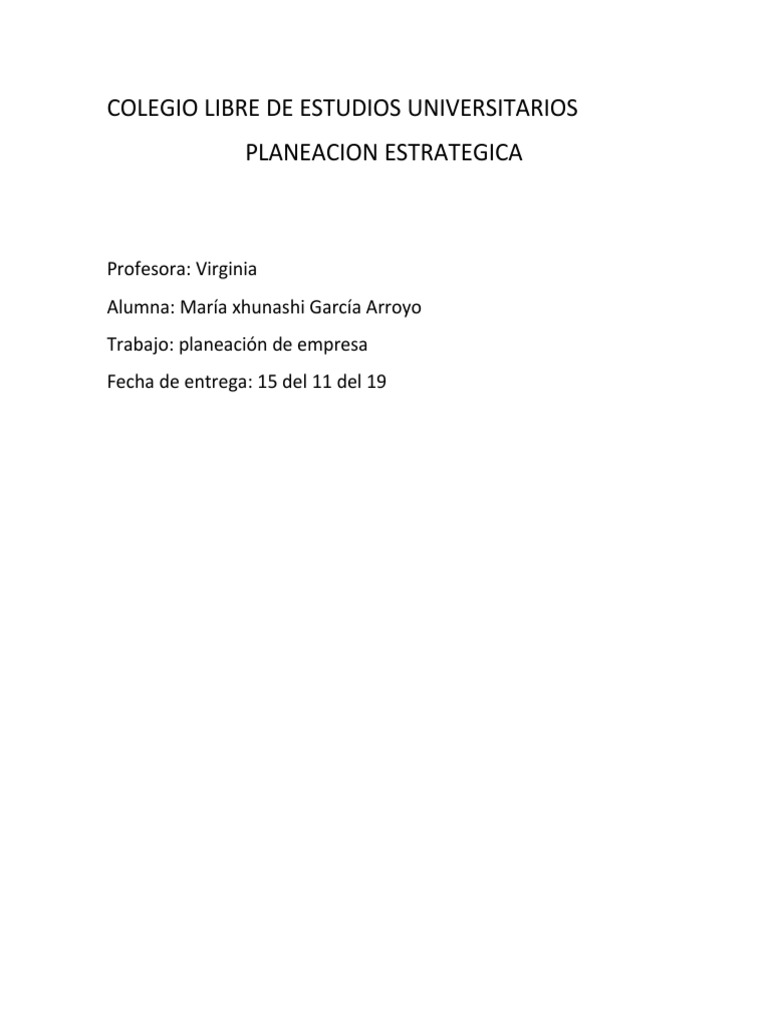 Planeación Estratégica de Florceler | PDF | Crecimiento personal y ...