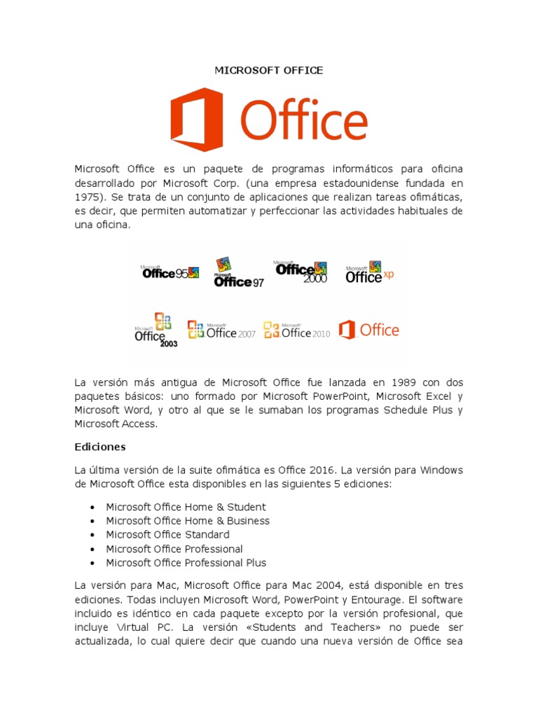 Microsoft Office | PDF | Microsoft Office | Software de oficina