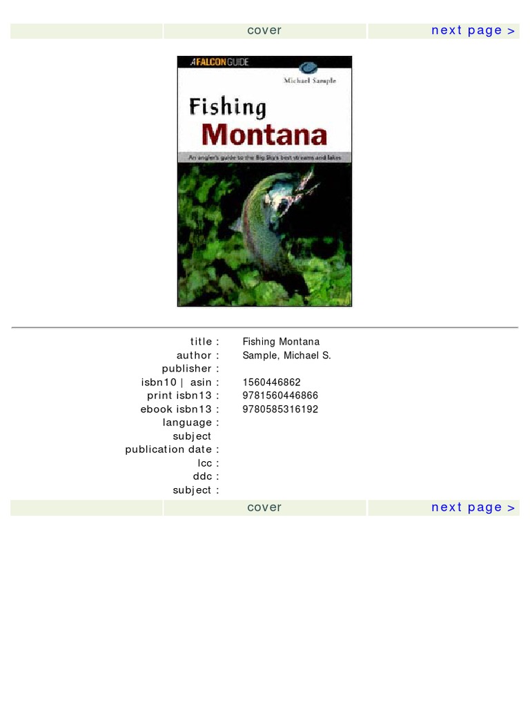 Fishing Montana An Anglers Guide PDF Angling Trout