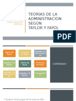 Presentacion Teorias de La Administracion Segun Taylor y Fayol