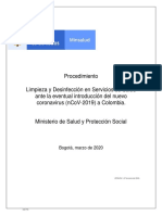 Procedimiento de Limpieza y Desinfección COVID-19 2020