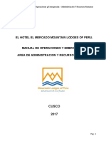 AREA DE ADMINISTRACION Y RECURSOS HUMANOS Manual de Procedimientos Operaciones y Emergencias