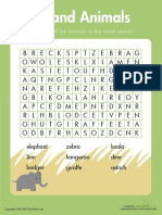 Grassland Animals Word Search Third