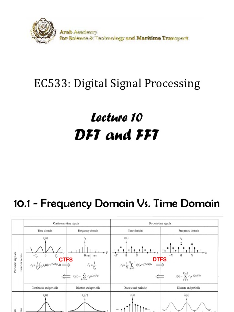 5 L L EC533 Digital Signal Processing DFT and FFT PDF Discrete