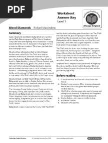 Blood Diamonds Answer KEY PDF