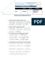 2DA PRÁCTICA DIRIGIDA DE MATEMÁTICA APLICADA A LOS NEGOCIOS (Ecuación Cuadrática)