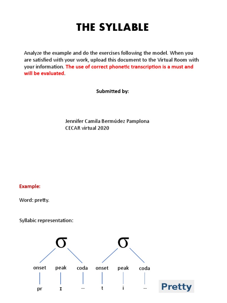 Syllable Analysis and Exercises Guide | PDF