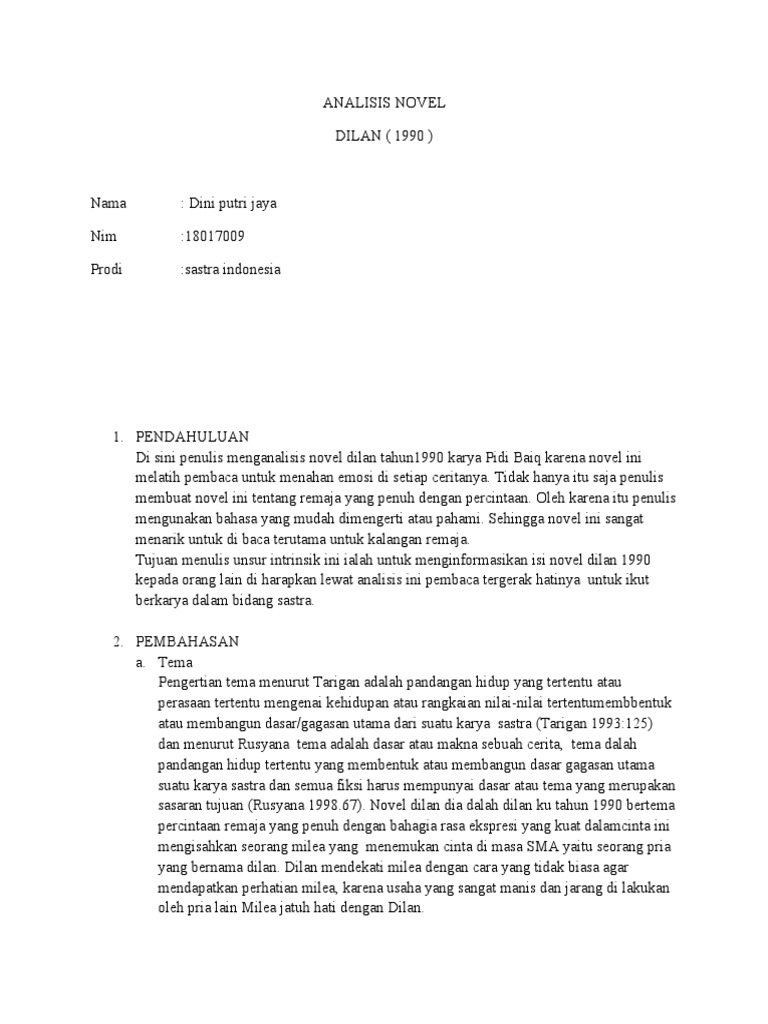 Analisis Novel Pdf