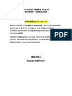 Actividad Proyectos, Primer Grado Tecnología