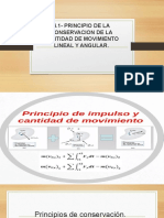 4.1- PRINCIPIO DE LA CONSERVACION DE LA CANTIDAD DE MOVIMIENTO LINEAL Y ANGULAR.