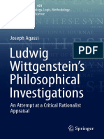 (Synthese Library 401) Joseph Agassi - Ludwig Wittgenstein's Philosophical Investigations - An Attempt at A Critical Rationalist Appraisal-Springer International Publishing (2018) PDF