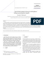 An Explicit Equation For The Terminal Velocity of Solid Spheres Falling in Pseudo Plastic Liquids-11