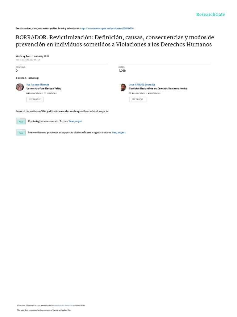 Revictimización: Causas y Prevención | PDF | Trauma psicólogico | Violencia