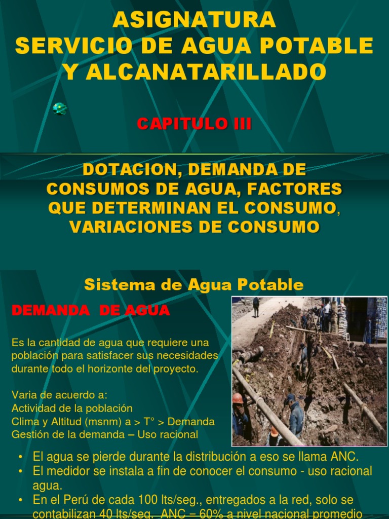 Dotación y Demanda de Agua Potable | PDF | Clima | Agua