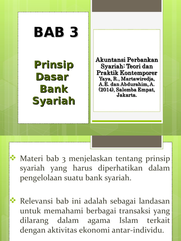 Bab 3 Prinsip Dasar Bank Syariah Pdf