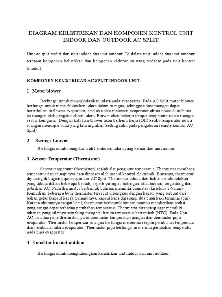 Diagram dan Komponen AC Split | PDF