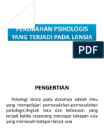 Perubahan Psikologis Yang Terjadi Pada Lansia