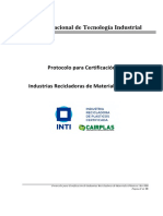 Protocolo Industrias Recicladoras Plasticos INTI CAIRPLAS 1